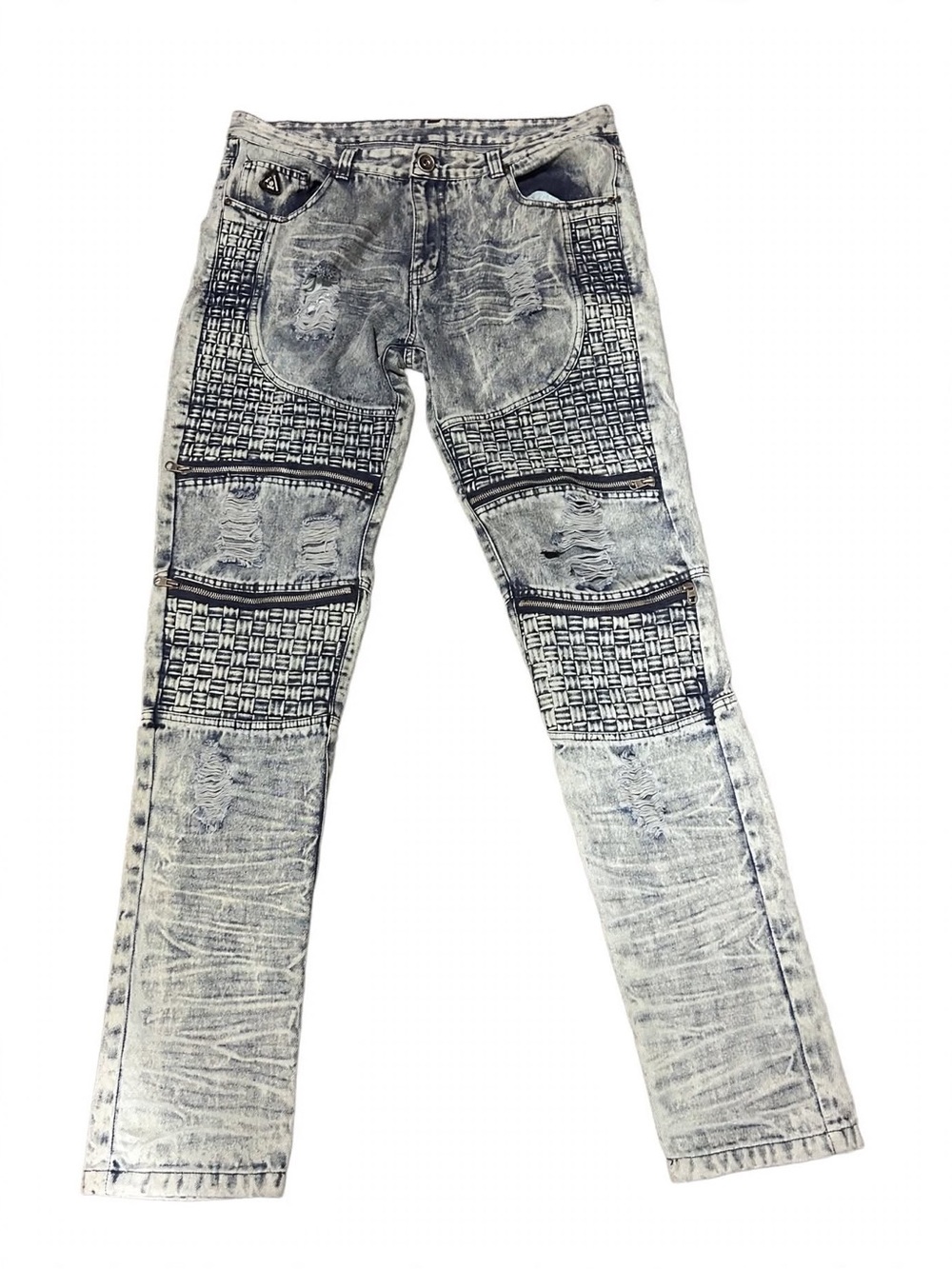 Men’s DNM Collection Acid Wash Gray Skinny Jeans Unisex